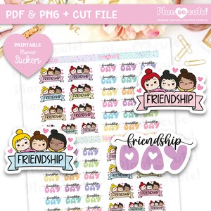 Friendship day, Chibi Girls, Printable Planner Stickers, Best Friends, Friendship Day