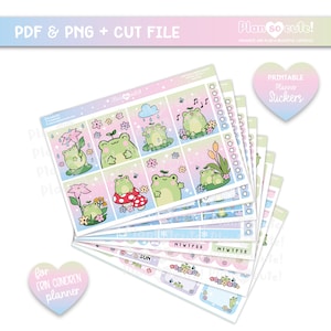 Sapi Kit Printable Planner Stickers, Frog printable stickers