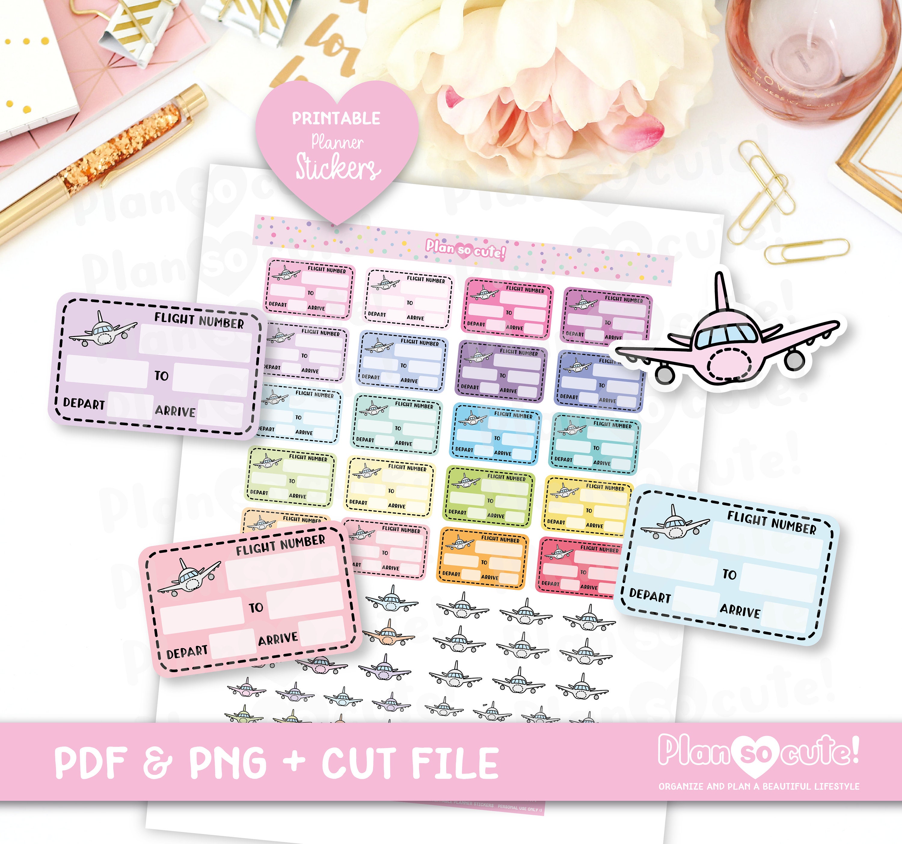 Next Flight Sticker Travel Tracking, Flight Stickers, Printable Planner Stickers, Fits E ...