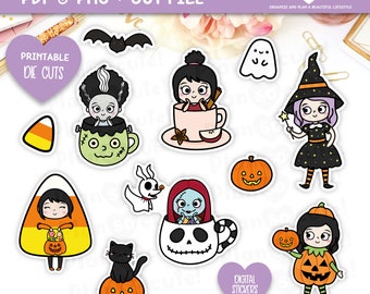 Digital Die cuts, Halloween, Emily Halloween, Cricut and Silhouette files, Personal use only.