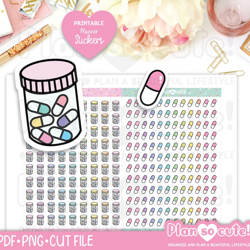 Pills Kawaii Stickers - Etsy