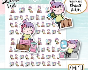 Travel Printable, Printable Planner Stickers, Hobonichi printable, Doodle Stickers, Cricut and SS files