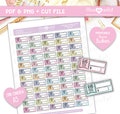 Bill Due Quarter Boxes, Erin Condren A5 Stickers, Printable Planner Stickers, Cricut and Silhouette Files