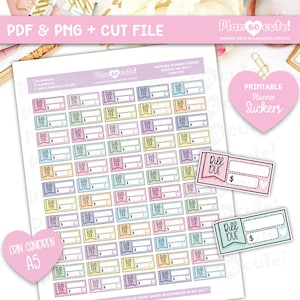 Bill Due Quarter Boxen, Erin Condren A5 Aufkleber, druckbare Planeraufkleber, Cricut- und Silhouette-Dateien