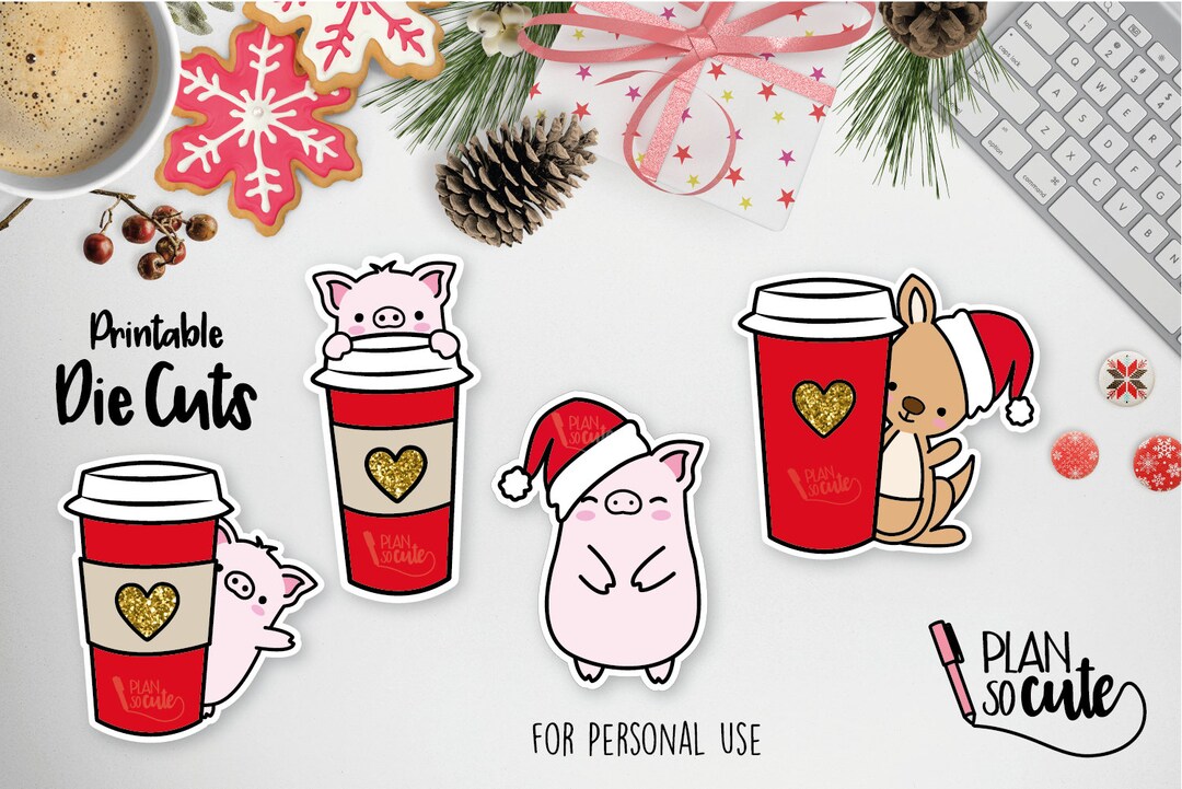 Printable Die Cuts, Christmas Die Cuts, Piggy Die Cuts, Kangaroo Die ...