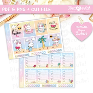 Summer Conny Weekly Kit, EC, Printable Planner, Stickers Plus To Do List