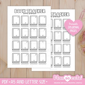 BookTracker, Printable Journal Page, Bullet Journal Printable, A5 and Letter size