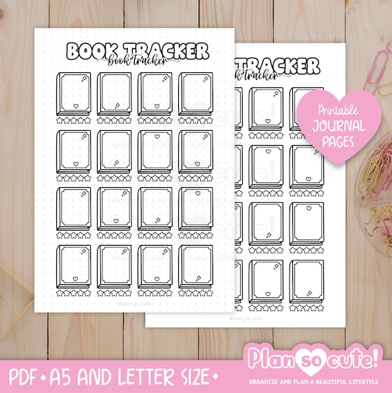 BookTracker, Printable Journal Page, Bullet Journal Printable, A5 and Letter size