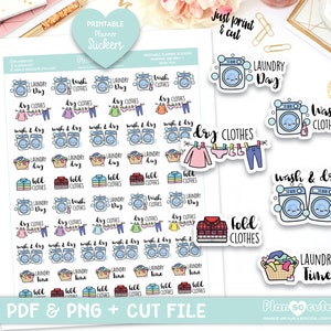 Laundry Time, Laundry Day, Printable Planner Stickers, Erin Condren Stickers