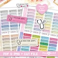 Doctor Appointment, Rainbow, Pastel and Neutral colors. Printable Planner Stickers product logo