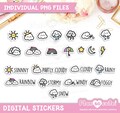 Weather Icons Digital Stickers, Individual PNG stickers, Digital Planner Stickers product logo