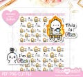 This is fine Stickers, Tiny Puppet I m fine, Printable Planner Stickers, Bullet Journal Stickers, Erin Condren Stickers