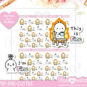 Das ist gut Aufkleber, Kleine Puppe, Mir geht es gut, Druckbare Planer-Aufkleber, Bullet Journal-Aufkleber, Erin Condren-Aufkleber