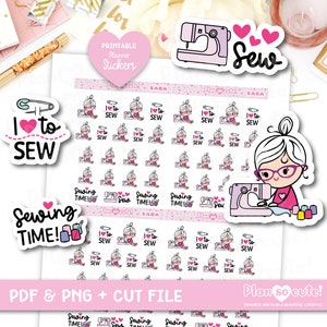 Sara Sewing, Sewing Time, Printable Stickers, Printable Planner ...