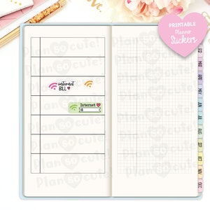 Internet Bill Printable Planner Stickers, Wifi Stickers, Finance ...