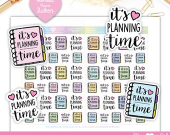It's Planning Time!, Printable Planner Stickers, Planner, Cricut File, Bullet Journal Stickers, Digital Stickers