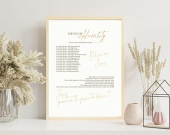 Litany of Humility Prayer | Catholic Art Print (Digital Download)