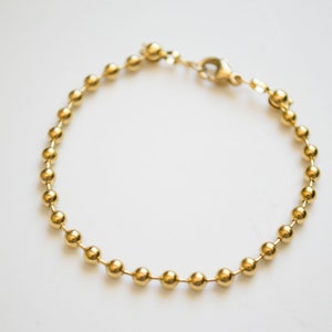 Ball Chain Bracelet / Thick Chain Bracelet / Chain Bracelet / Stacking Bracelet / Beaded Bracelet / Gold Beaded Bracelet. SSJ407 image 6