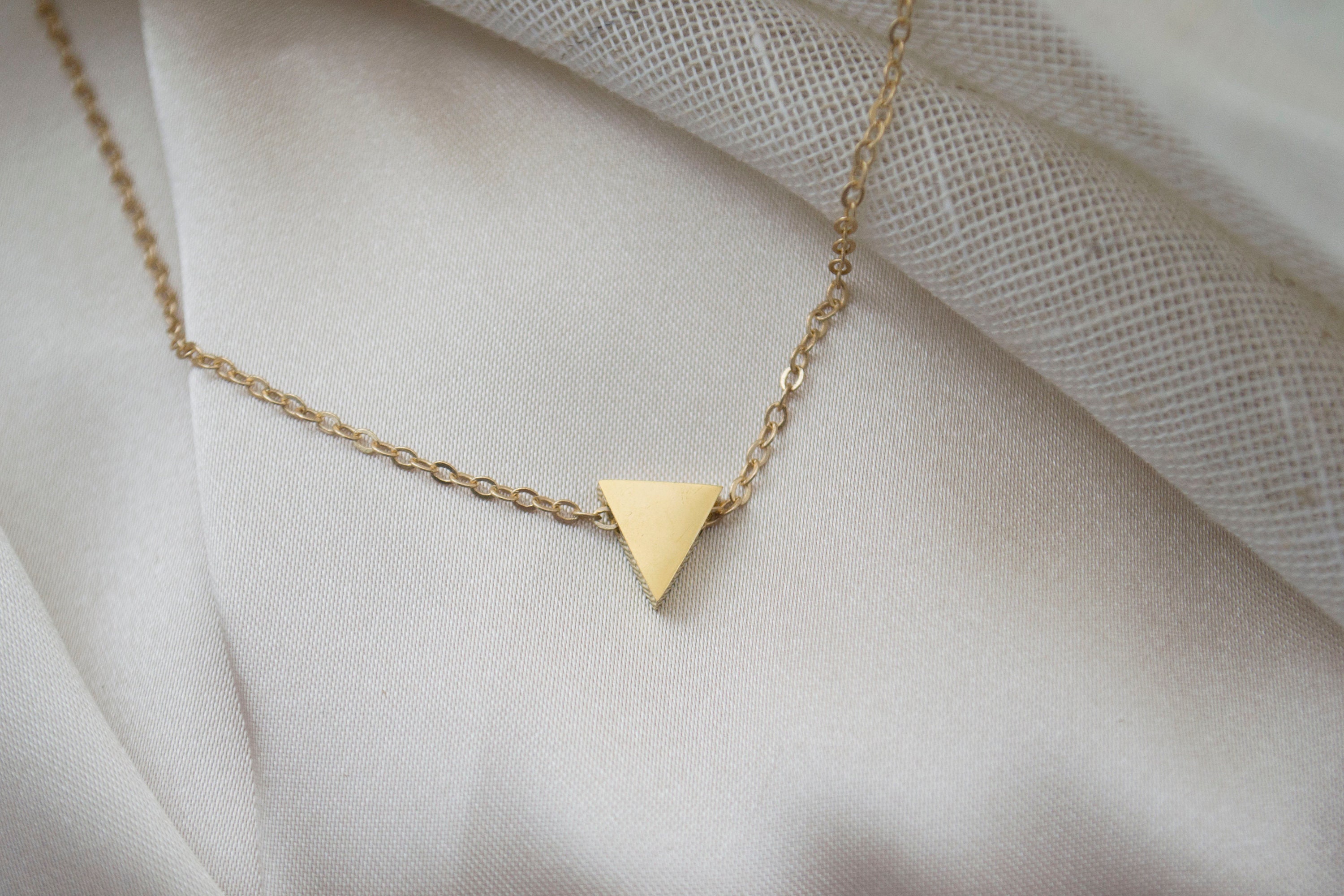 Triangle Necklace / Gold Triangle Necklace / 14k Gold Filled Etsy