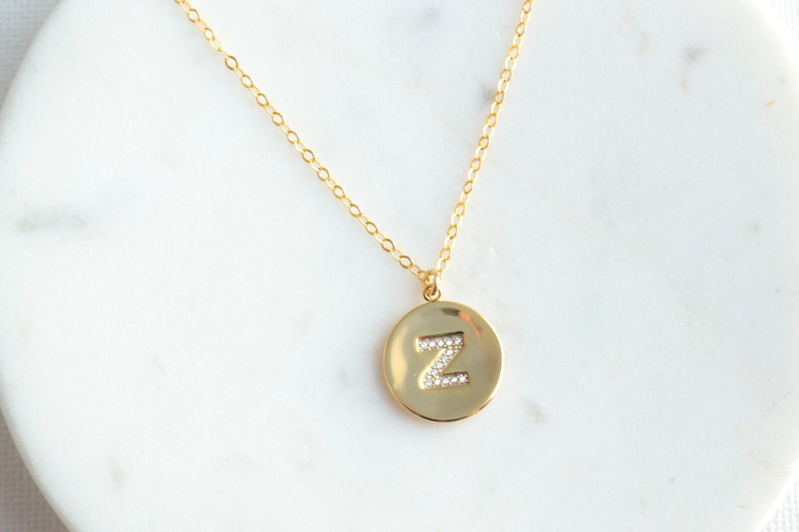 Initial coin necklace Clearance