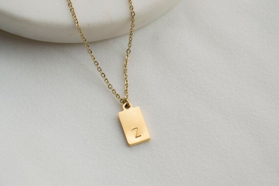 Initial cheap tag necklace