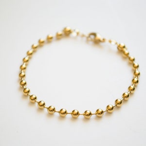 Ball Chain Bracelet / Thick Chain Bracelet / Chain Bracelet / Stacking Bracelet / Beaded Bracelet / Gold Beaded Bracelet. SSJ407 image 1