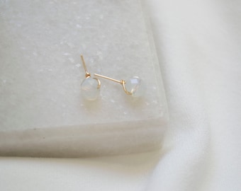 Tiny Stud Earrings / Opalite Earrings / Gemstone Stud Earrings / Dainty Stud Earrings / Gold Stud Earrings / Stud Earrings. SSJ505
