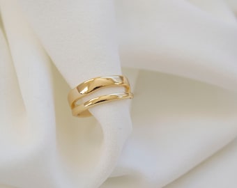 Double Band Ring / Band Ring / 925 Sterling Silver Ring / Gold Ring / Gold Stacking Ring / Dainty Ring / Simple Gold Ring / Simple Ring.