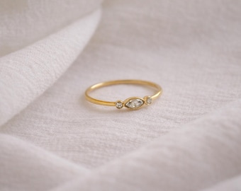 Zierlicher Dünner Goldring Minimalistisch Solitär Bandring Stapelbar Goldring Einfach Schmuck Geschenk für Frauen
