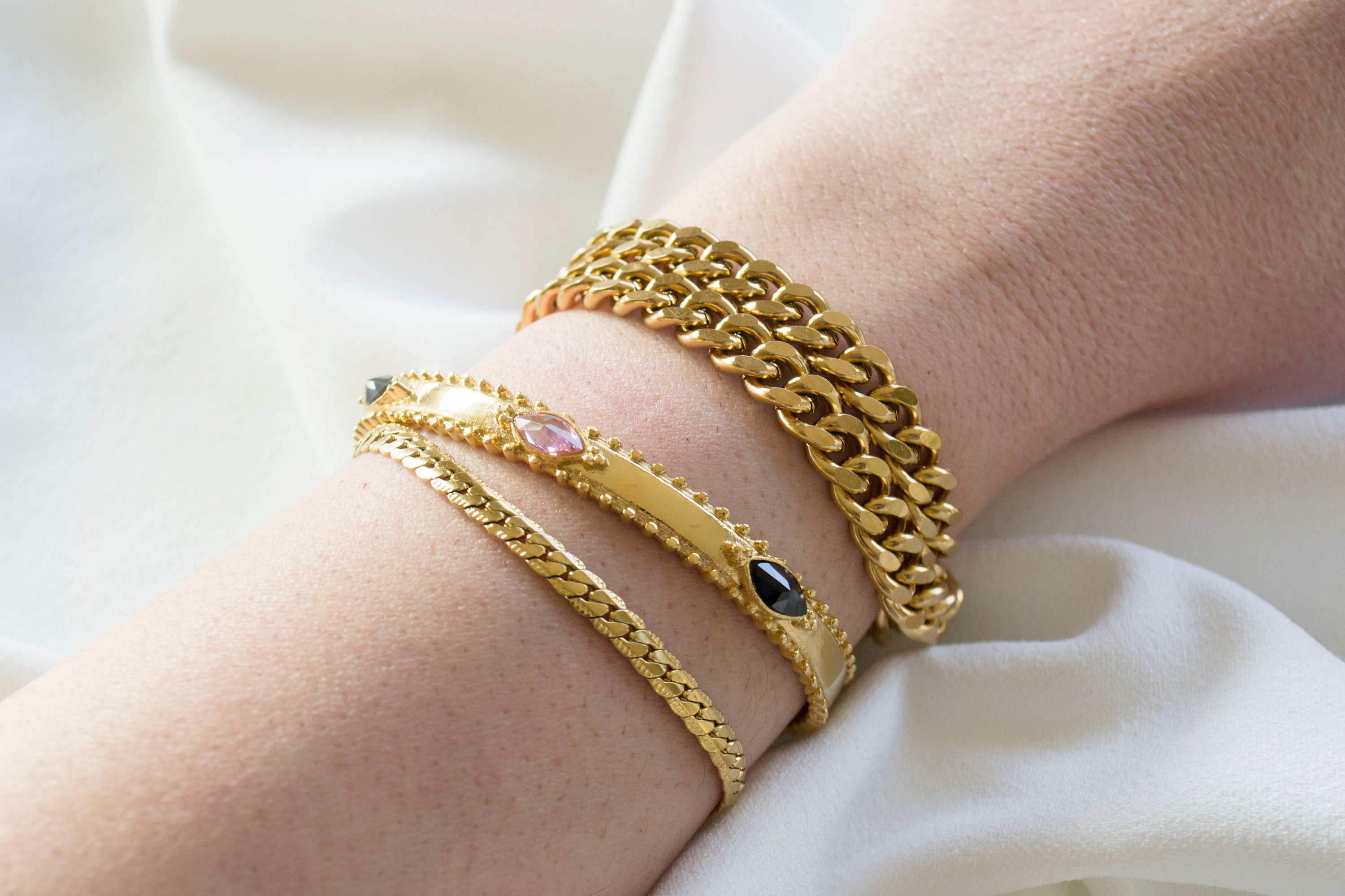 Snake Chain Bracelet / Gold Snake Bracelet / Link Chain Etsy