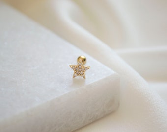 Tiny Star Stud Earrings / Cartilage Helix Studs / Gold Star Studs / Helix Stud Earrings / Tiny Gold Studs / Star Studs. SSJ140