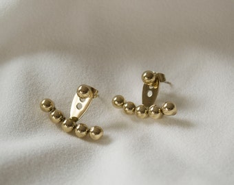 Ear Jacket Earrings / Ear Jacket / Ear Jacket Stud / Gold Stud Earrings / Minimalist Earrings / Gold Earrings / Simple Earrings .