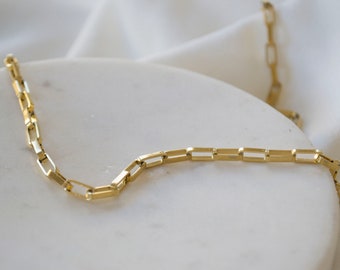 Gold Link Chain Necklace / Gold Thick Chain Necklace / Link Chain Choker / Gold Chain Choker / Thick Chain Necklace / Gold Link Choker.