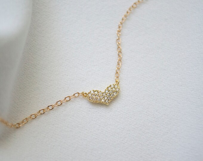 Turandoss Herz Initialen Halskette - Personalisierbar Mit 2 Buchstaben (14K Vergoldet)