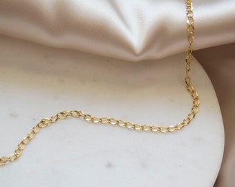Chain Necklace / Gold Chain Necklace / Simple Gold Necklace / Chain Choker / Gold Choker / Gold Chain Choker / Link Chain Necklace. SSJ253