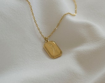 Blomhalsband / Medaljonghalsband / Elegant guldhalsband / Enkelt berlockhalsband / Guldmynthalsband / Guldhalsband.