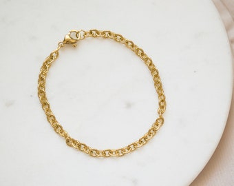 Gouden ketting armband / ketting armband / gouden armband / stapelarmband / schakelarmband / schakelkettingarmband. SSJ361