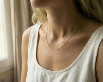 Dainty Gold Chain Necklace Thin Gold Necklace Minimal Choker Necklace Layering Necklace Everyday Jewelry
