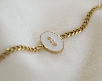 Medal Bracelet / Gold Medal Bracelet / Chain Bracelet / Gold Chain Bracelet / Thick Chain Bracelet / Charm Bracelet / Layering Bracelet.