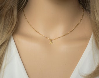 Tiny Star Necklace / Tiny Star Necklace Choker / Simple Necklace / Dainty Gold Necklace / Minimalist Necklace / Everyday Necklace. SSJ464