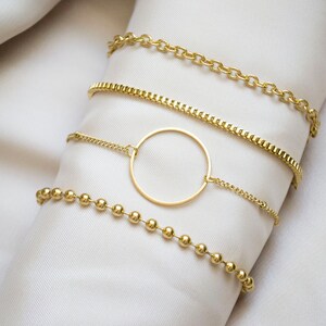 Ball Chain Bracelet / Thick Chain Bracelet / Chain Bracelet / Stacking Bracelet / Beaded Bracelet / Gold Beaded Bracelet. SSJ407 image 2