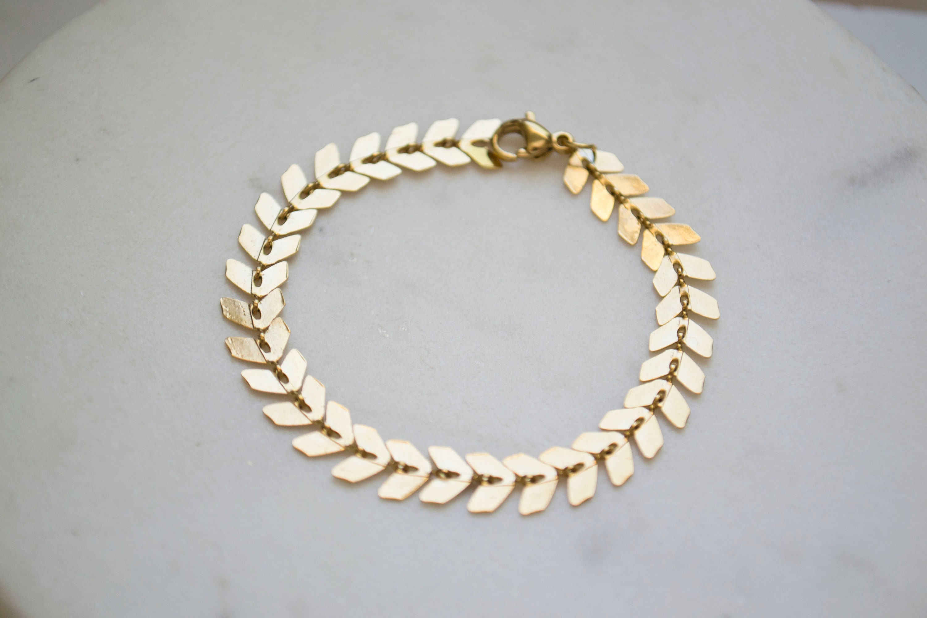 Herringbone Bracelet / Chain Bracelet / Thick Chain Bracelet / Etsy