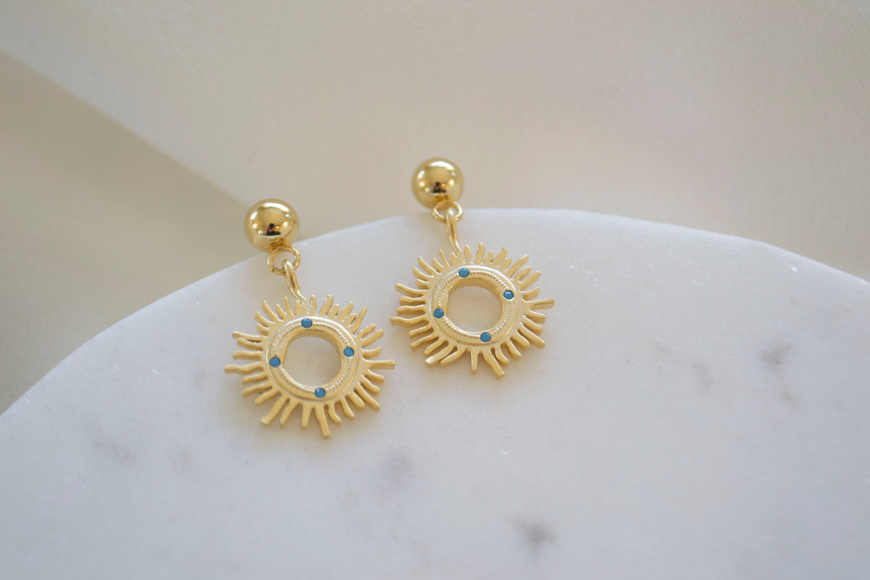Sun Earrings / Gold Sun Earrings / Sun Stud Earrings / Etsy