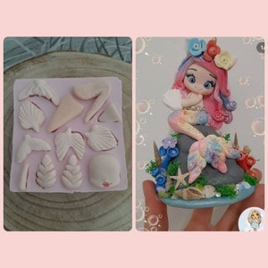 Mermaid 10.5 cm, mold, mold, silicone molds