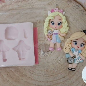 Doll mold with two dresses