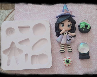 Kawaii witch mold, mold, handmade, mold