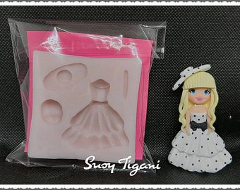 Doll mold, long dress and hat