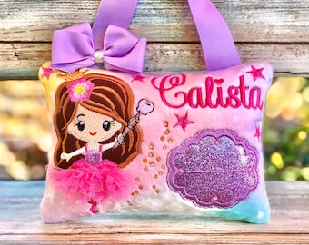 NR.357 Ballerina Tooth Fairy Pillow, Personalized Pillow, Birthday Gift, Pillow for Girl,