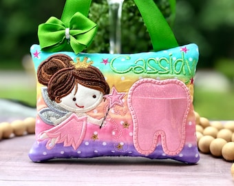 Nr.306 Fairy Tooth Pillow. Embroidered Pillow. Birthday gift.