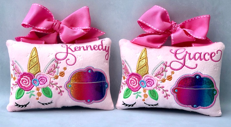 Unicorn Tooth Fairy Pillow Embroidered Tooth Fairy Pillow Etsy